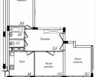 3-комнатная квартира площадью 74 кв.м, Просвещения, 12 | цена 4 119 022 руб. | www.metrprice.ru