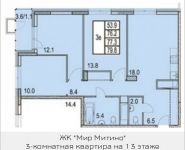 3-комнатная квартира площадью 79.6 кв.м, 2-я Муравская, корп.10.1 | цена 8 947 686 руб. | www.metrprice.ru