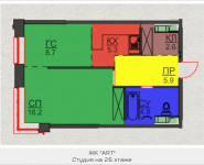 2-комнатная квартира площадью 43.5 кв.м, Авангардная, корп.5 | цена 5 002 500 руб. | www.metrprice.ru