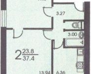 2-комнатная квартира площадью 37.4 кв.м, Грузинская Малая ул., 25 | цена 11 190 000 руб. | www.metrprice.ru