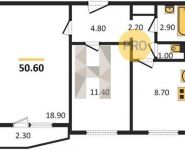 2-комнатная квартира площадью 50.6 кв.м, Грайвороновский 2-й пр., 38С1 | цена 7 382 000 руб. | www.metrprice.ru