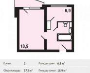 1-комнатная квартира площадью 37.2 кв.м, Катюшки ул. | цена 2 827 200 руб. | www.metrprice.ru