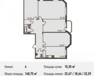 4-комнатная квартира площадью 141.7 кв.м, Можайское ш., 38 | цена 13 319 800 руб. | www.metrprice.ru