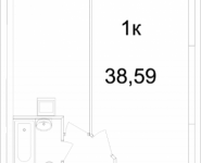 1-комнатная квартира площадью 38.59 кв.м, Ясная, 8, корп.5 | цена 2 823 163 руб. | www.metrprice.ru