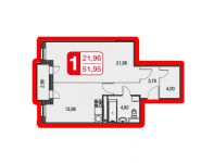 1-комнатная квартира площадью 51 кв.м, Белорусская ул., 7 | цена 4 416 000 руб. | www.metrprice.ru