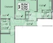 3-комнатная квартира площадью 75 кв.м, Чечерский пр., 124К2 | цена 8 350 000 руб. | www.metrprice.ru