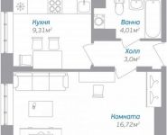 1-комнатная квартира площадью 33 кв.м, Внуковское шоссе, вл11А | цена 3 465 000 руб. | www.metrprice.ru