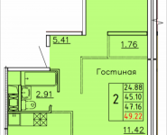 2-комнатная квартира площадью 49.22 кв.м, деревня Лопатино, 18 | цена 3 393 179 руб. | www.metrprice.ru