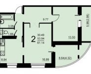 2-комнатная квартира площадью 61.14 кв.м, 5-й микрорайон, 18 | цена 3 325 405 руб. | www.metrprice.ru