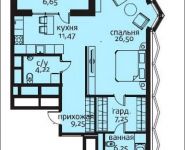 1-комнатная квартира площадью 70 кв.м, Усачева ул. | цена 45 304 862 руб. | www.metrprice.ru