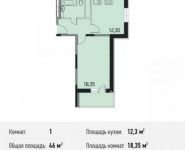 1-комнатная квартира площадью 46 кв.м, Талдомская улица, 17к1 | цена 4 370 000 руб. | www.metrprice.ru