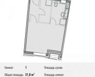 1-комнатная квартира площадью 31.8 кв.м, Береговой пр., ВЛ5 | цена 6 900 600 руб. | www.metrprice.ru