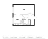 1-комнатная квартира площадью 46.8 кв.м, Боровское ш., вл. 2 | цена 5 756 400 руб. | www.metrprice.ru