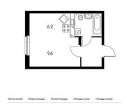 1-комнатная квартира площадью 23.9 кв.м, Ленинский проспект, 20 | цена 3 090 270 руб. | www.metrprice.ru