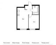 1-комнатная квартира площадью 37.8 кв.м, Ленинский проспект, 20 | цена 6 751 080 руб. | www.metrprice.ru