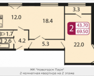 2-комнатная квартира площадью 69.5 кв.м, Ивановская, 7, корп.3Г | цена 5 490 500 руб. | www.metrprice.ru