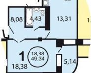 1-комнатная квартира площадью 49.3 кв.м, 3-й микрорайон, 12 | цена 7 000 000 руб. | www.metrprice.ru