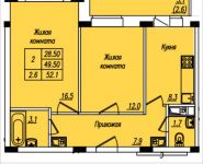 2-комнатная квартира площадью 52.1 кв.м, Просвещения, 14 | цена 3 650 855 руб. | www.metrprice.ru