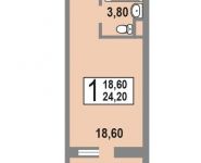 1-комнатная квартира площадью 24.2 кв.м, Троицкая ул., 5 | цена 1 815 000 руб. | www.metrprice.ru