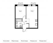 1-комнатная квартира площадью 35.7 кв.м, жилой комплекс Мякинино Парк, | цена 4 633 860 руб. | www.metrprice.ru