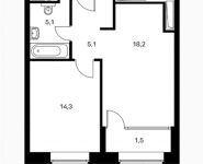 1-комнатная квартира площадью 44.2 кв.м, Заречная улица, 2/1с1 | цена 11 947 260 руб. | www.metrprice.ru