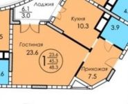 1-комнатная квартира площадью 49 кв.м, Пионерская улица, 15 | цена 4 100 000 руб. | www.metrprice.ru