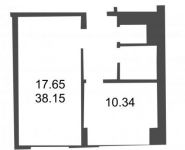 1-комнатная квартира площадью 38 кв.м, Акуловская улица, 23 | цена 1 300 000 руб. | www.metrprice.ru