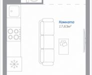1-комнатная квартира площадью 27.71 кв.м, Новорязанское шоссе, 15, корп.15 | цена 2 014 517 руб. | www.metrprice.ru