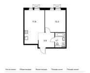 1-комнатная квартира площадью 42.3 кв.м,  | цена 5 858 550 руб. | www.metrprice.ru