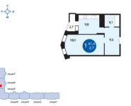 1-комнатная квартира площадью 41.4 кв.м, Гвардейская улица, 15 | цена 2 980 000 руб. | www.metrprice.ru