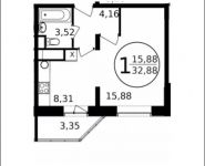 1-комнатная квартира площадью 32 кв.м, Новое Пушкино мкр | цена 2 597 520 руб. | www.metrprice.ru