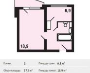 1-комнатная квартира площадью 37.2 кв.м, Катюшки ул, 55 | цена 2 827 200 руб. | www.metrprice.ru