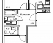 2-комнатная квартира площадью 60.23 кв.м, 2-я Муравская, корп.8 | цена 6 854 488 руб. | www.metrprice.ru
