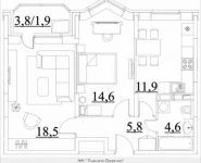 2-комнатная квартира площадью 57.3 кв.м, Строителей ул. | цена 3 208 800 руб. | www.metrprice.ru