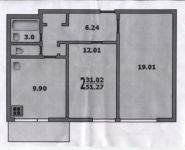 2-комнатная квартира площадью 51.5 кв.м, Бакунинская ул., 38-42 | цена 11 900 000 руб. | www.metrprice.ru