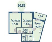 2-комнатная квартира площадью 60 кв.м, Фряновское ш., 64 | цена 3 430 917 руб. | www.metrprice.ru