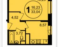 1-комнатная квартира площадью 33.04 кв.м, Просвещения, 10 | цена 2 402 834 руб. | www.metrprice.ru