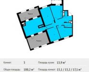 3-комнатная квартира площадью 100.2 кв.м, Лесная ул, 2 | цена 9 886 935 руб. | www.metrprice.ru