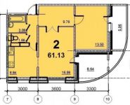 2-комнатная квартира площадью 61.13 кв.м, 5-й микрорайон, 18 | цена 3 353 779 руб. | www.metrprice.ru