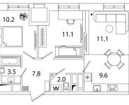 3-комнатная квартира площадью 55.2 кв.м, Рязанский проспект, д.влд 2 | цена 9 137 918 руб. | www.metrprice.ru