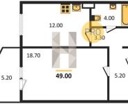 1-комнатная квартира площадью 49 кв.м, квартал Изумрудный, 9 | цена 3 010 854 руб. | www.metrprice.ru