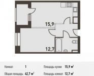 1-комнатная квартира площадью 42.6 кв.м, Головинское ш., 5 | цена 8 264 400 руб. | www.metrprice.ru