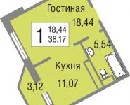 1-комнатная квартира площадью 38.5 кв.м, Зеленые Аллеи бул. | цена 2 690 000 руб. | www.metrprice.ru