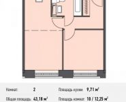 2-комнатная квартира площадью 41.9 кв.м, Донецкая ул., 30С1 | цена 5 894 055 руб. | www.metrprice.ru