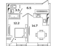 1-комнатная квартира площадью 36.9 кв.м, Рязанский просп., 2 | цена 6 557 720 руб. | www.metrprice.ru