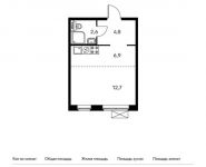 1-комнатная квартира площадью 27 кв.м,  | цена 3 437 100 руб. | www.metrprice.ru