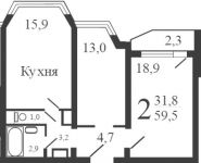 2-комнатная квартира площадью 59 кв.м в ЖК "Некрасовка", Рождественская ул. | цена 5 588 250 руб. | www.metrprice.ru