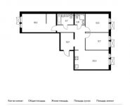 3-комнатная квартира площадью 89.9 кв.м, Зеленоград г, Заречная ул, 23 | цена 7 947 160 руб. | www.metrprice.ru