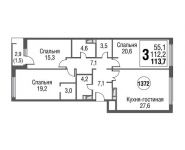 3-комнатная квартира площадью 113.7 кв.м, Серебрякова проезд, д.11к2 стр 13 | цена 21 670 293 руб. | www.metrprice.ru