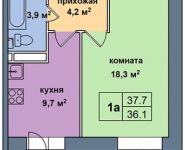 1-комнатная квартира площадью 37 кв.м, Аникеевская ул., 2 | цена 2 752 100 руб. | www.metrprice.ru